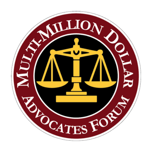 The logo for the Multi-Million Dollar Advocates Forum, a prestigious legal award.